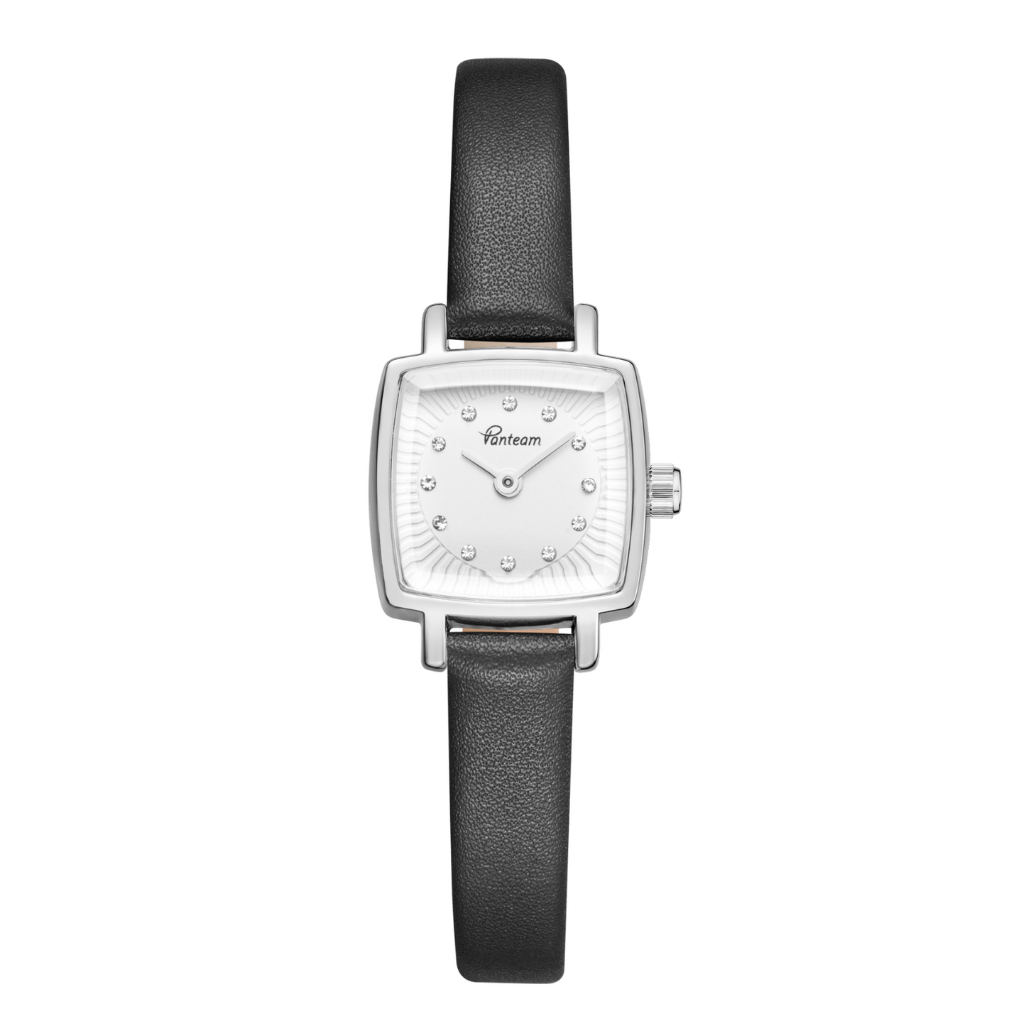 Vanteam Women Luxury Square Watch Genuine Leather Strap Small Retro Quartz Wristwatch Elegant Black&Gold Design Perfect