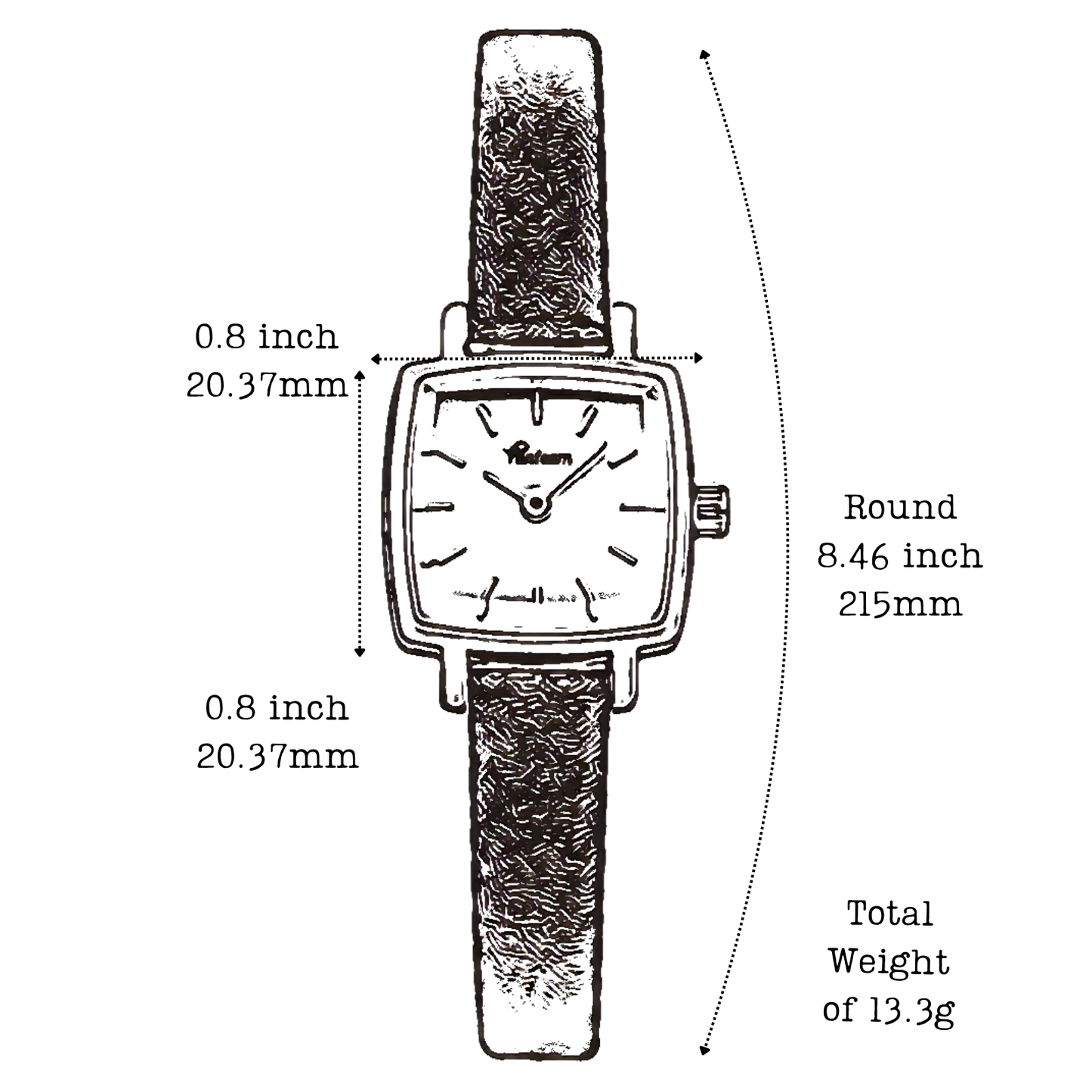 Vanteam Women Luxury Square Watch Genuine Leather Strap Small Retro Quartz Wristwatch Elegant Black&Gold Design Perfect